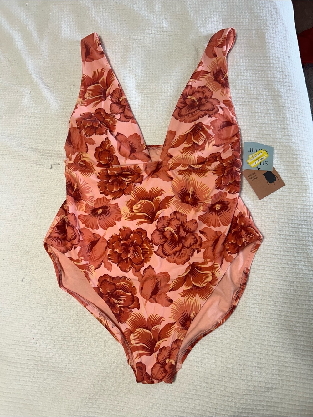 Shade & Shore Pink Floral One-Piece Swimsuit